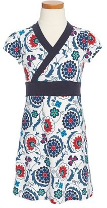 Tea Collection 'Suzani Fields' Faux Wrap Dress (Toddler Girls, Little Girls & Big Girls)