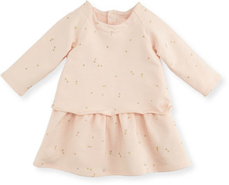 Chloé Mini-Bow Printed Fleece Dress, Magnolia, Sizes 2-3