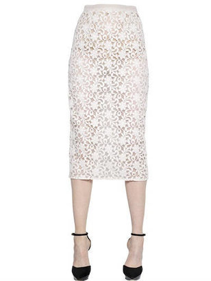 Burberry Cotton Lace & Organza Pencil Skirt