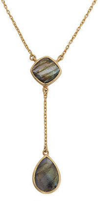 Lord & Taylor 18Kt Gold and Double Teardrop Necklace