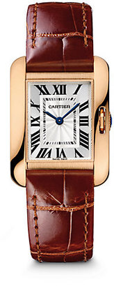 Cartier Tank Anglaise 18K Rose Gold & Alligator Small Strap Watch