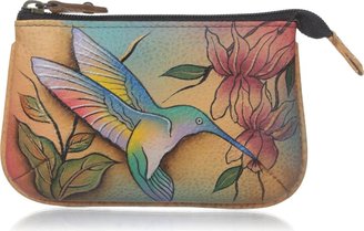 Anuschka Women’s Hand-Painted Genuine Leather Medium Zip Pouch - Coin and Key Pouch - Zippered