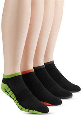 Reebok 4 Pack Low Cut Socks-BLACK-10-12