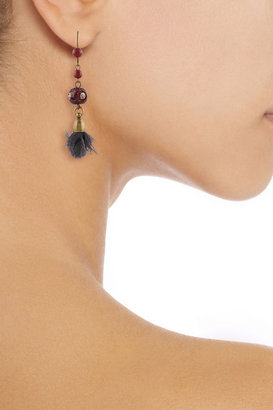 Isabel Marant Panarea brass, crystal and bone earrings