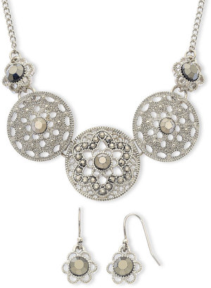 Liz Claiborne Simulated Marcasite Necklace & Drop Earring Set