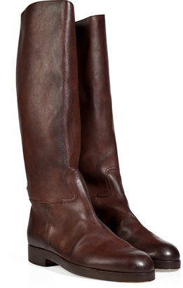 Golden Goose Leather Horse Boots in Dark Brown