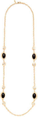 Kenneth Jay Lane Crystal and Black Stations Necklace