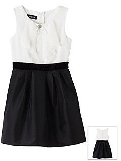 Amy Byer Girls' 7-16 Bow Neck Taffeta Skirt Dress *