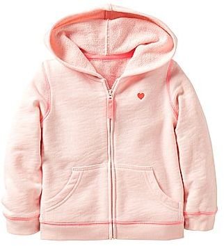 Carter's Pink French Terry Hoodie - Girls 2t-4t