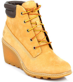 Womens Wheat Amston Wedge Leather Boots Yellow