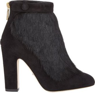 Dolce & Gabbana Suede & Haircalf Ankle Boots