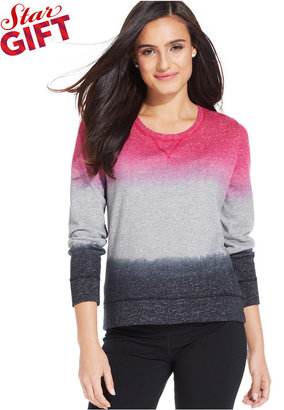 Style&Co. Sport Petite Contrast-Sleeve Pullover Sweatshirt