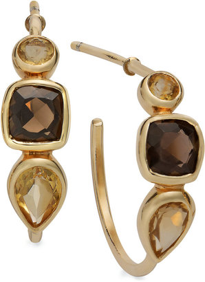 Townsend Victoria 18k Gold over Sterling Silver Smokey Quartz (9/10 ct. t.w.) and Citrine (9/10 ct. t.w.) Earrings