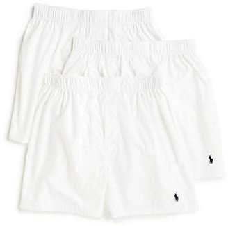 Polo Ralph Lauren 3-Pack Woven Cotton Boxers-WHITE-Small