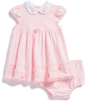 Little Me 'Satin Rose' Dress & Bloomers (Baby Girls)