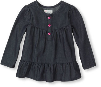 Children's Place Chambray ruffle top