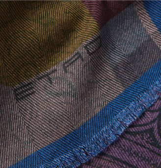 Etro Double-Sided Printed Wool and Silk-Blend Scarf