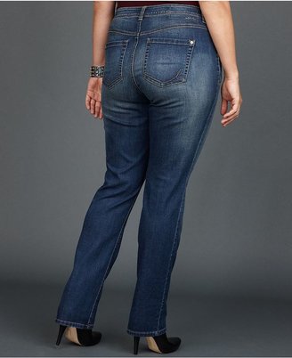 INC International Concepts Plus Size Jeans, Straight-Leg, Queen Wash
