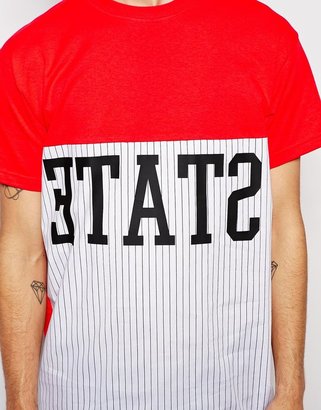 Reclaimed Vintage Longline T-Shirt with State Print