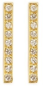 Jennifer Meyer 18k gold long bar diamond earrings