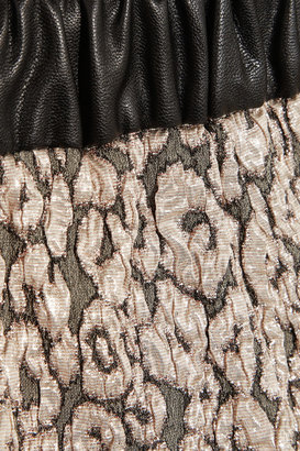 Maje Fauvisme metallic leopard-jacquard shorts