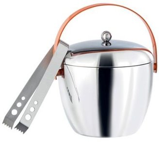 Royal Doulton 'Pop in for Drinks' stainless steel ice bucket and tongs