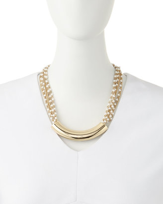 Lydell NYC Crescent-Bar Multi-Chain Statement Necklace