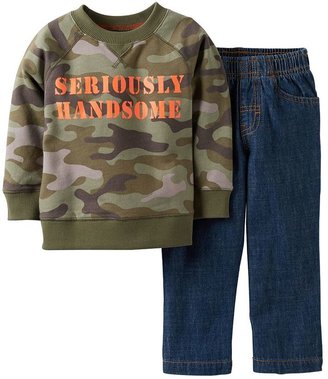 Carter's seriously handsome" camo sweatshirt & jeans set - toddler