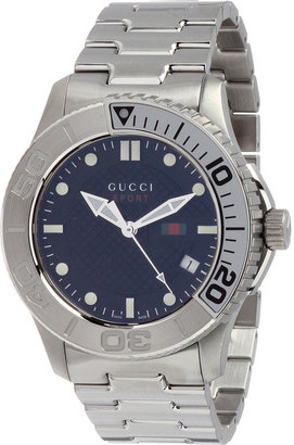 Gucci Men's G-Timeless Stainless Steel Black Dial Watch