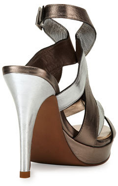 Nanette Lepore Love Knot Metallic Platform Sandal, Silver