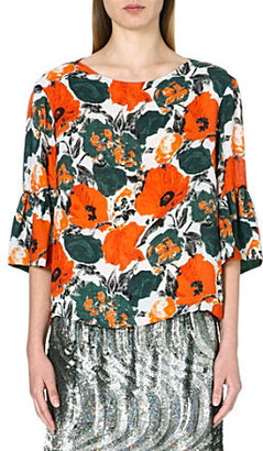 Dries Van Noten Connie floral-print silk top