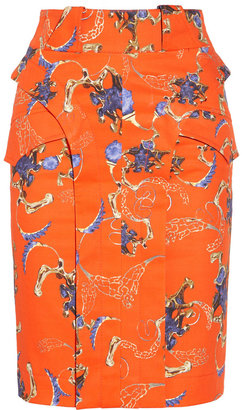 Altuzarra Pali printed stretch-cotton canvas skirt