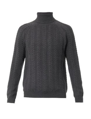GIEVES & HAWKES Cable-knit roll-neck sweater