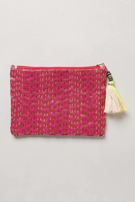 Anthropologie Bluma Project Shimmered Cerise Pouch