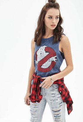 Forever 21 Distressed Ghostbusters Muscle Tank
