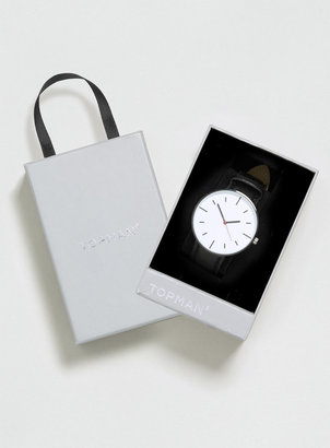 Topman White and Black Leather Strap Watch Gift Box*