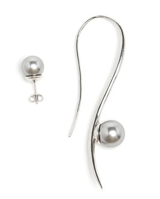 Swarovski RYAN STORER Rhodium Curve Drop Earring with Pearls