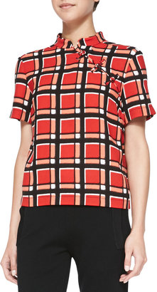 Marc by Marc Jacobs Toto Plaid Crepe Top
