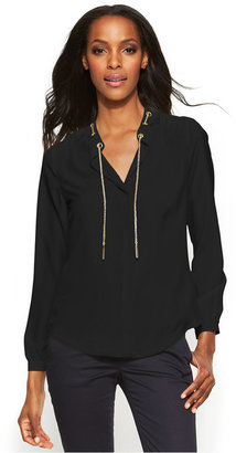 MICHAEL Michael Kors Lace-Up Belted Shirt