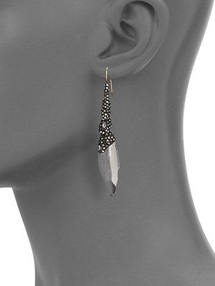 Alexis Bittar Cubist Lucite & Crystal Articulated Marquis Drop Earrings