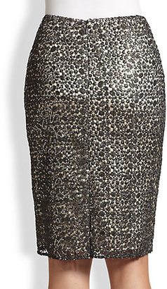 Kay Unger Sequined Lace Skirt