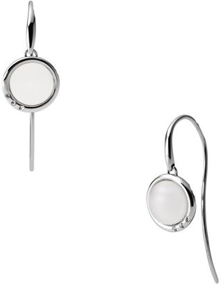 Skagen Classic white glass silver steel earrings
