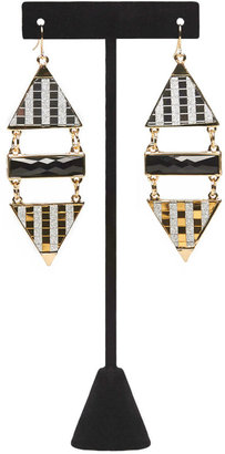 Wet Seal Triangular Glitter & Stones Earrings