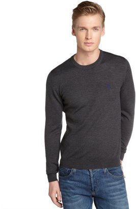 Gucci grey wool logo stamp long sleeve sweater