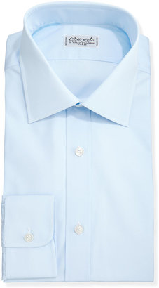 Charvet Solid Poplin Dress Shirt, Light Blue