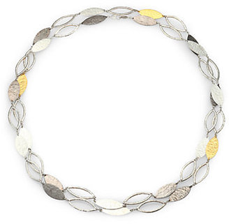 Gurhan Two-Tone Sterling Silver & 24K Yellow Gold Leaf Link Necklace