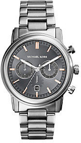Michael Kors Stainless Steel Pennant Watch with Black Dial