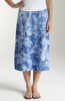 J. Jill Tie-dyed embroidered knit skirt
