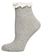 Dorothy Perkins Womens Grey Contrast Lace Trim Socks- Grey