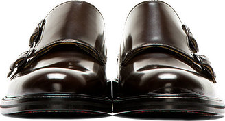 Carven Dark Brown Leather Monk Strap Shoes